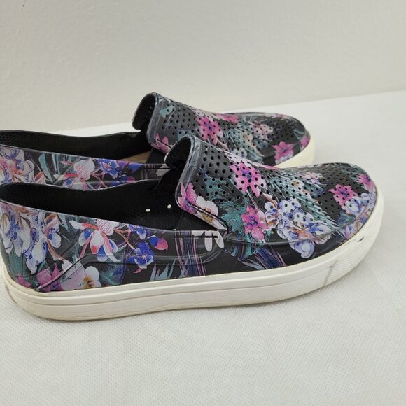 Crocs Shoes Women's 9 Black Floral 204623 Citilane Roka Slip On Perforated - Picture 4 of 16